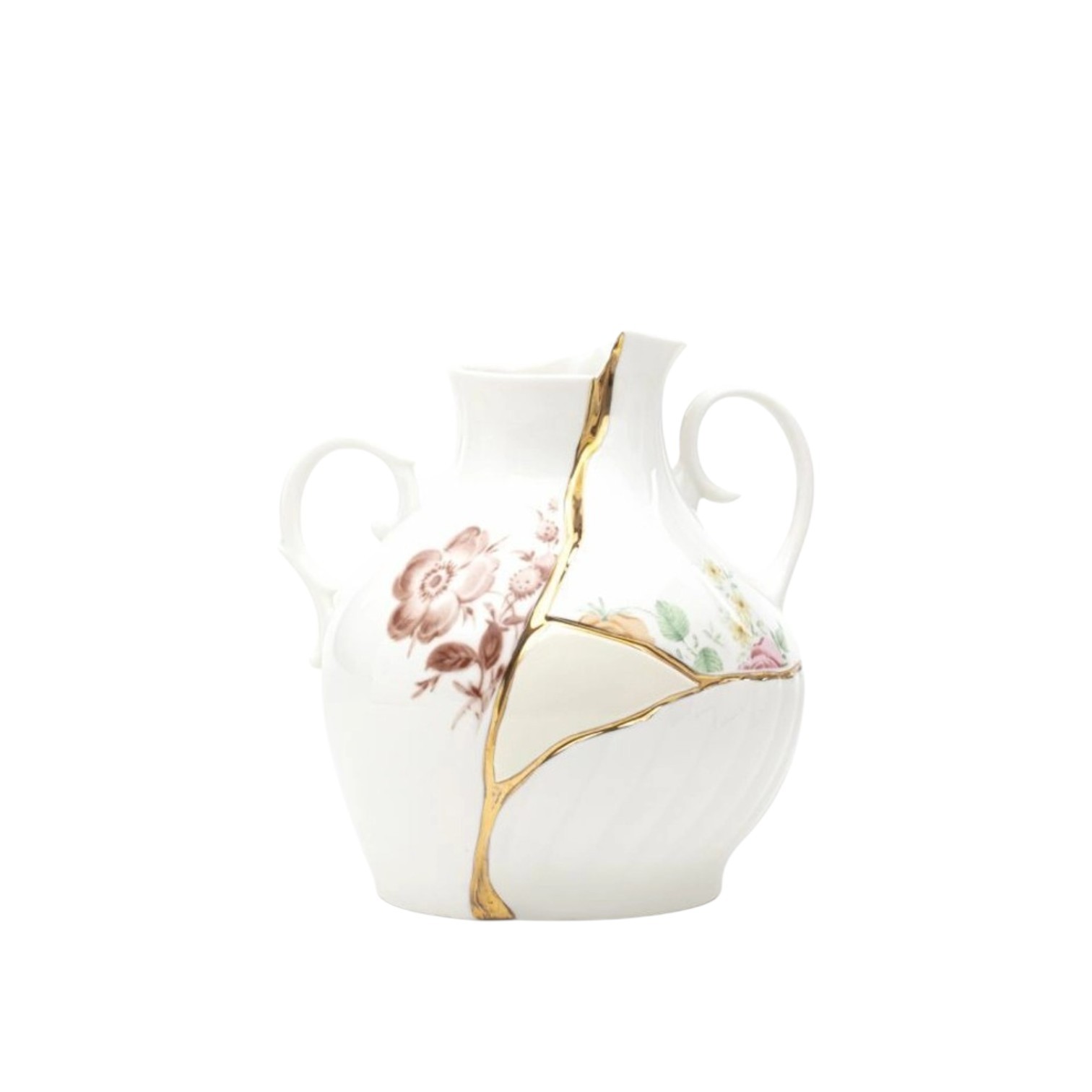 Ваза Seletti белая с росписью  18*16*19 2