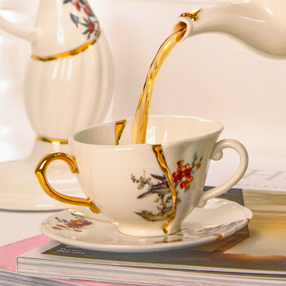 Чайная пара Seletti осколки две ручки 6
