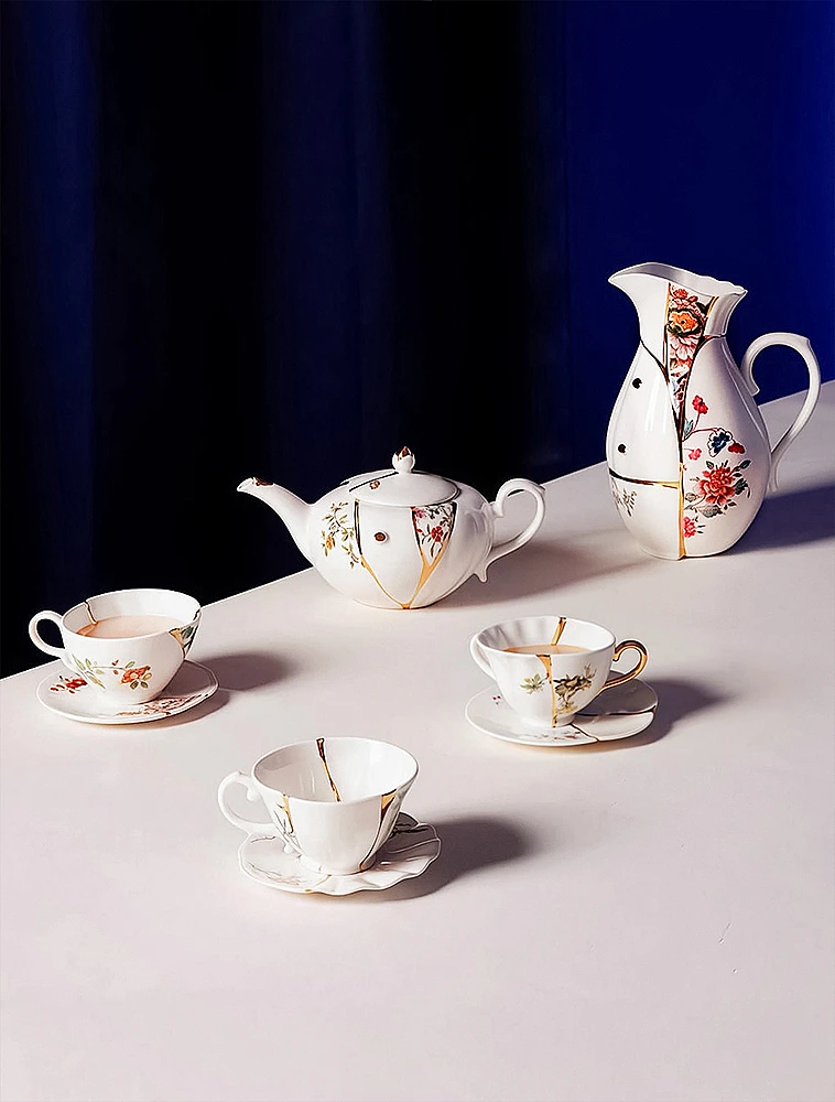 Чайная пара Seletti осколки цветы 7