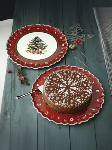 Блюдо для торта Ёлка красное  Villeroy & Boch 35см 2