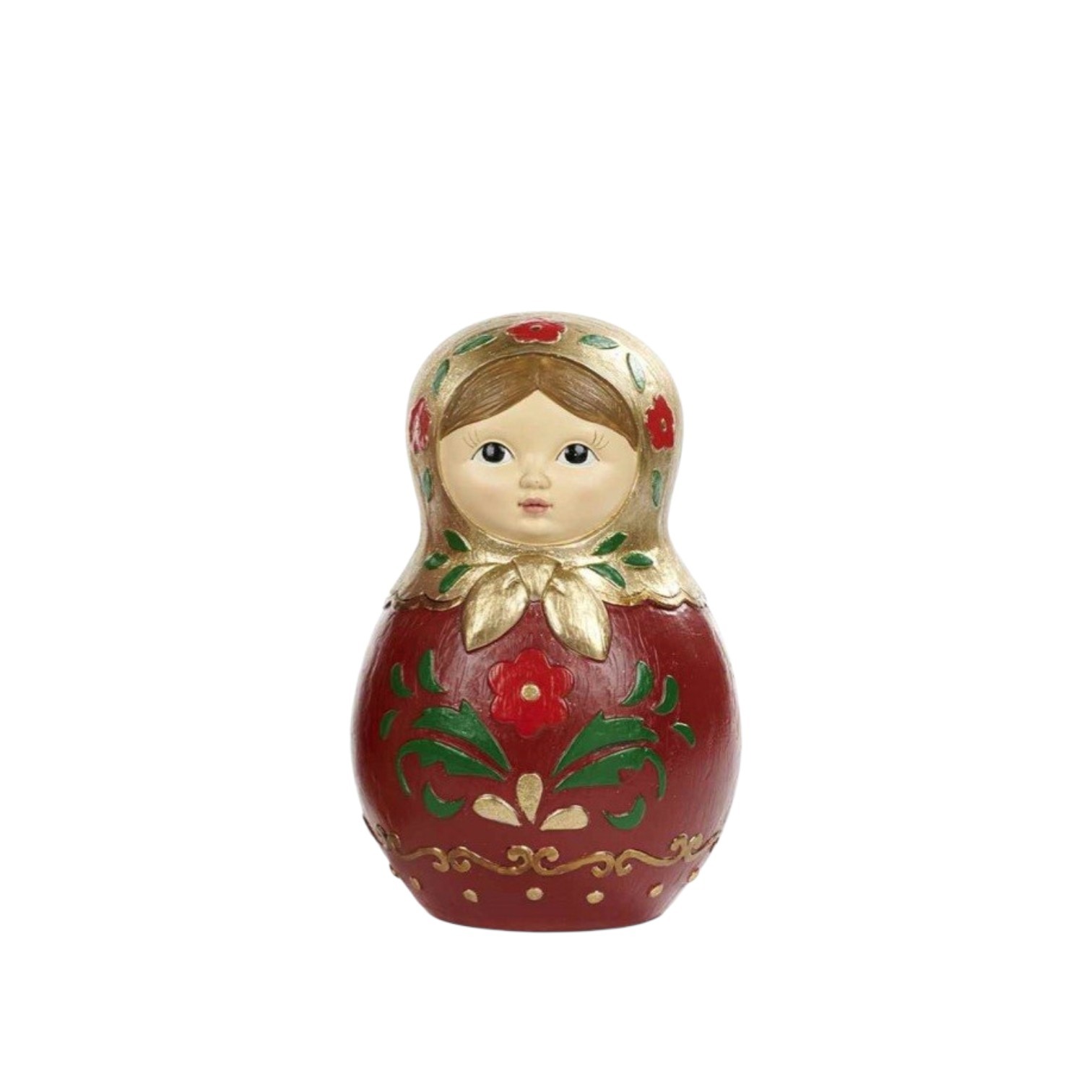Матрешка красная в цветах 27 см 2
